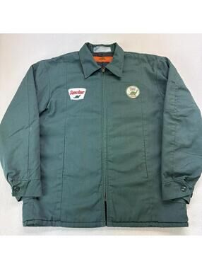 Vintage Sinclair Gas & Oil Service Work Jacket Size Large Green